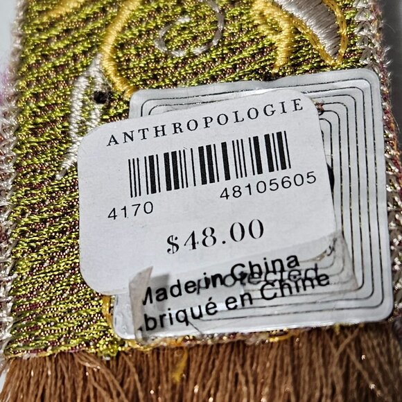 Anthropologie Flower Post Earrings on Embroidered Floral Tassel Dainty Jewelry - Picture 4 of 4